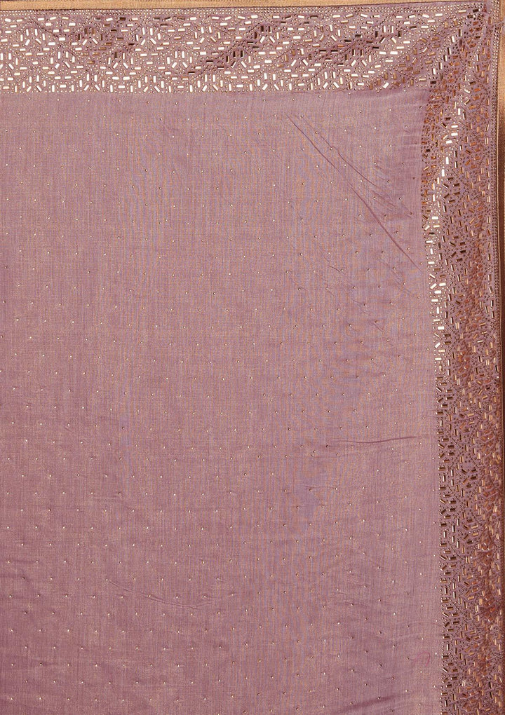 Baby Pink Swarovski Tissue Designer Saree - koskii
