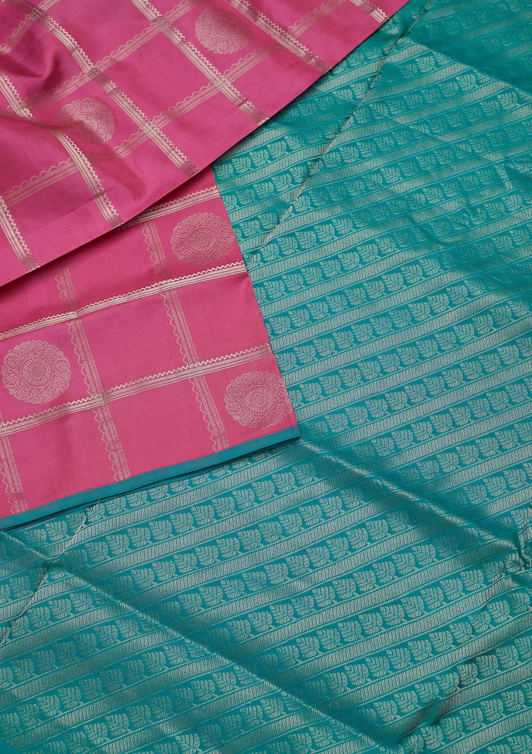 Baby Pink Zariwork Pure Silk Designer Saree - koskii