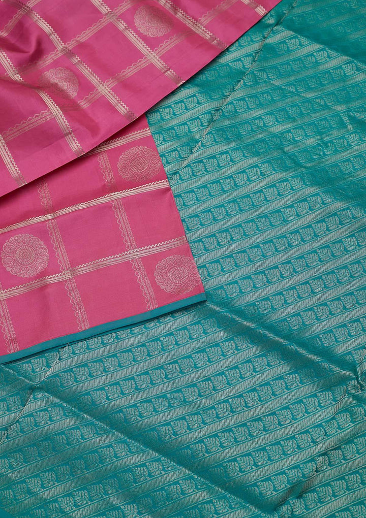 Baby Pink Zariwork Pure Silk Designer Saree - koskii