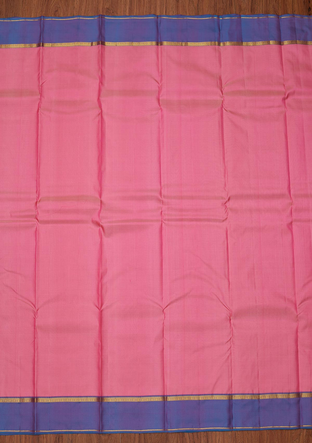 Baby Pink Zariwork Pure Silk Designer Unstitched Saree - Koskii