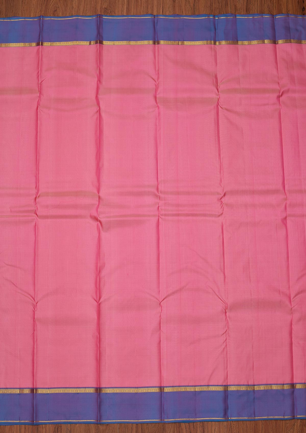 Baby Pink Zariwork Pure Silk Designer Unstitched Saree - Koskii