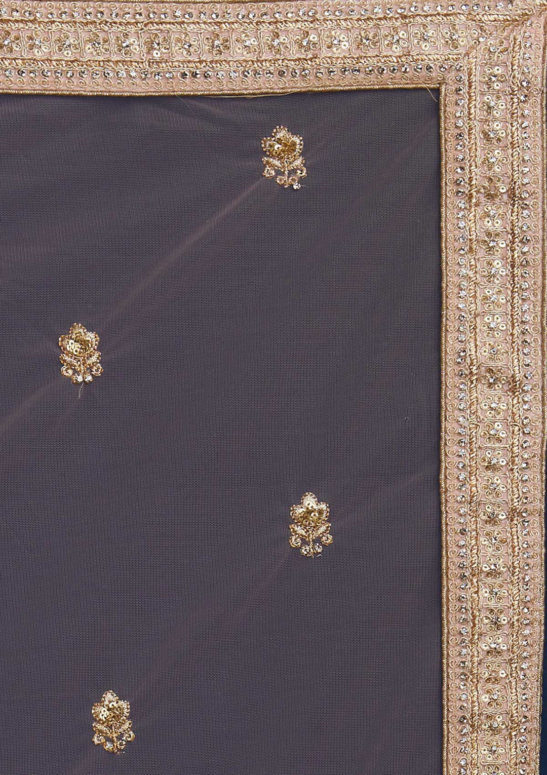 Baby Pink Zariwork Velvet Designer Semi-Stitched Lehenga - Koskii