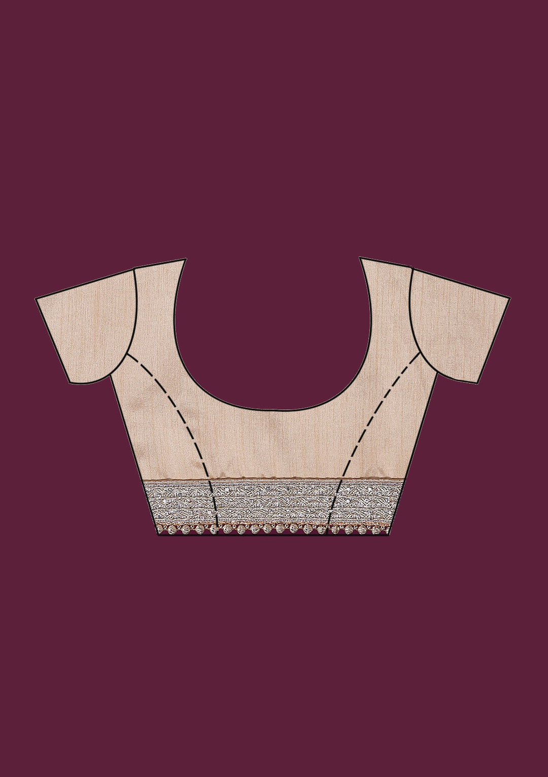 Beige Sequins Net Saree-Koskii