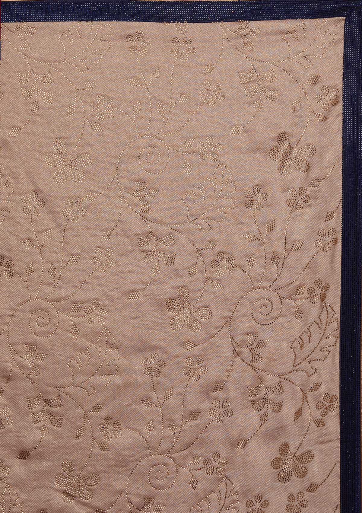 Beige Swarovski Shimmer Designer Saree - koskii