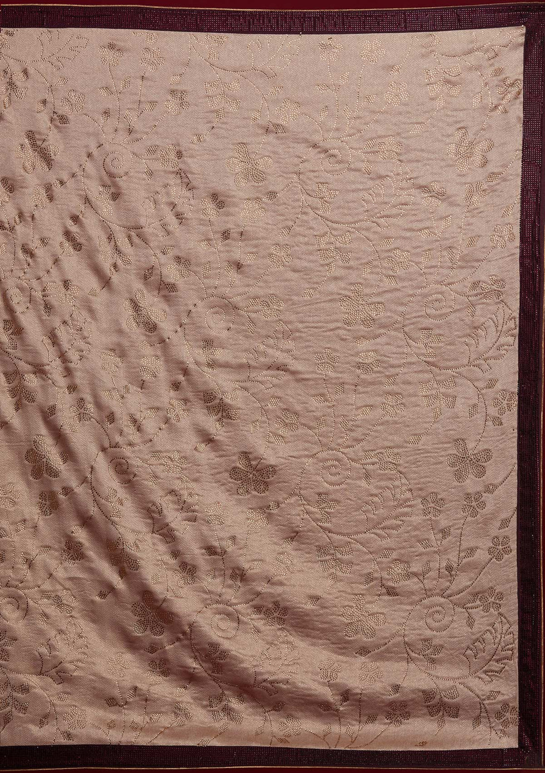 Beige Swarovski Shimmer Designer Saree - koskii