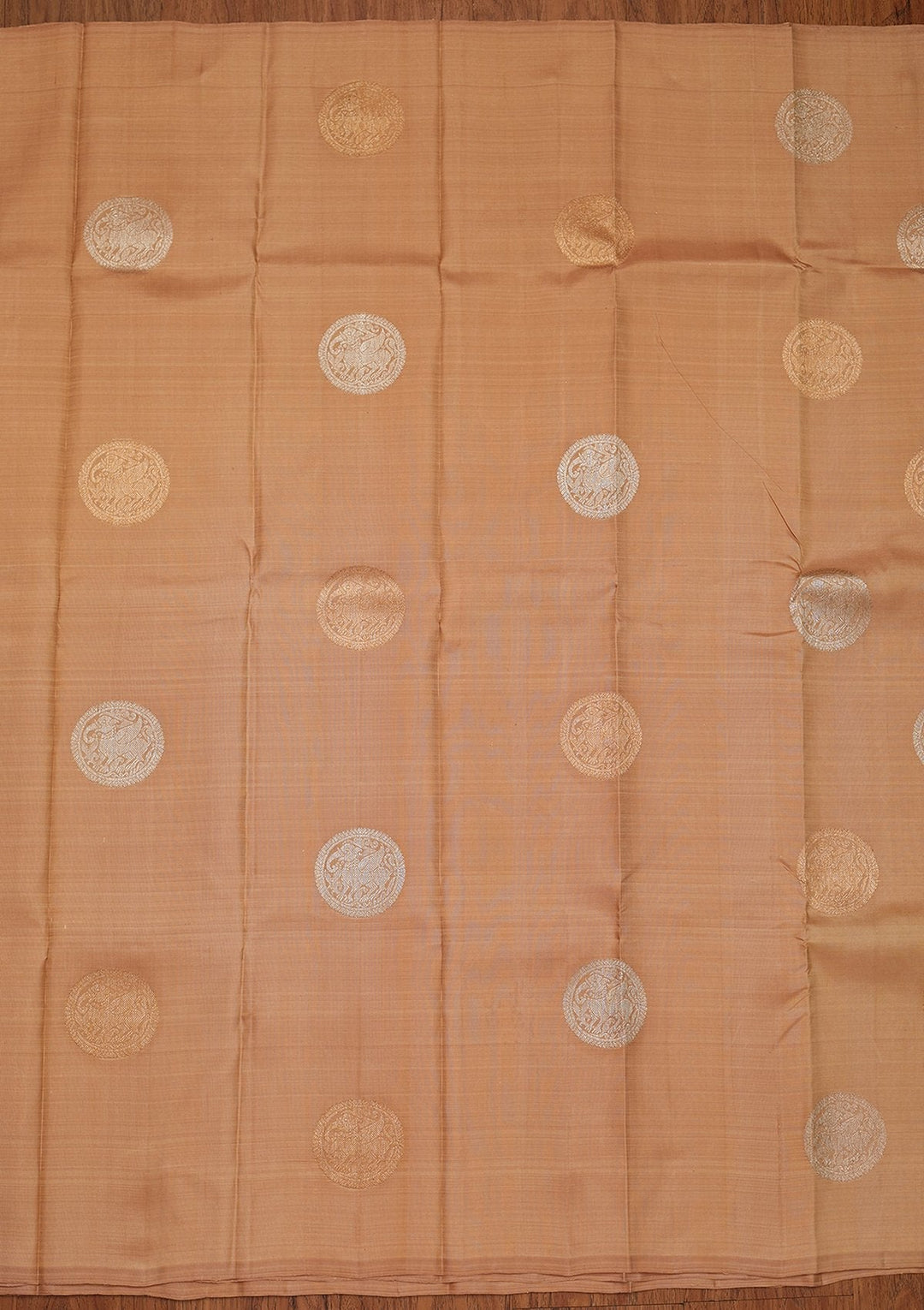 Beige Zariwork Pure Silk Designer Saree - koskii