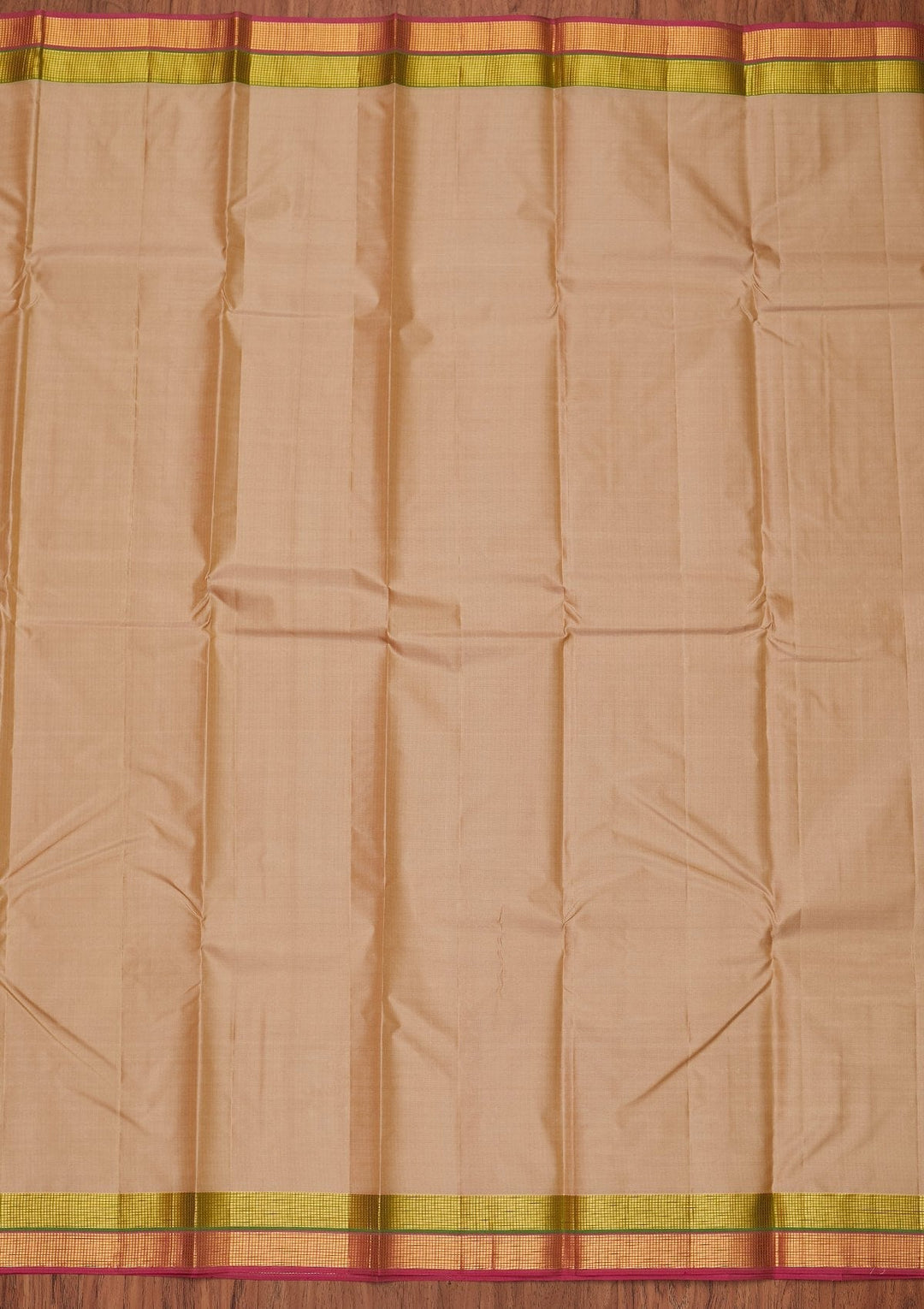 Beige Zariwork Pure Silk Designer Unstitched Saree - Koskii