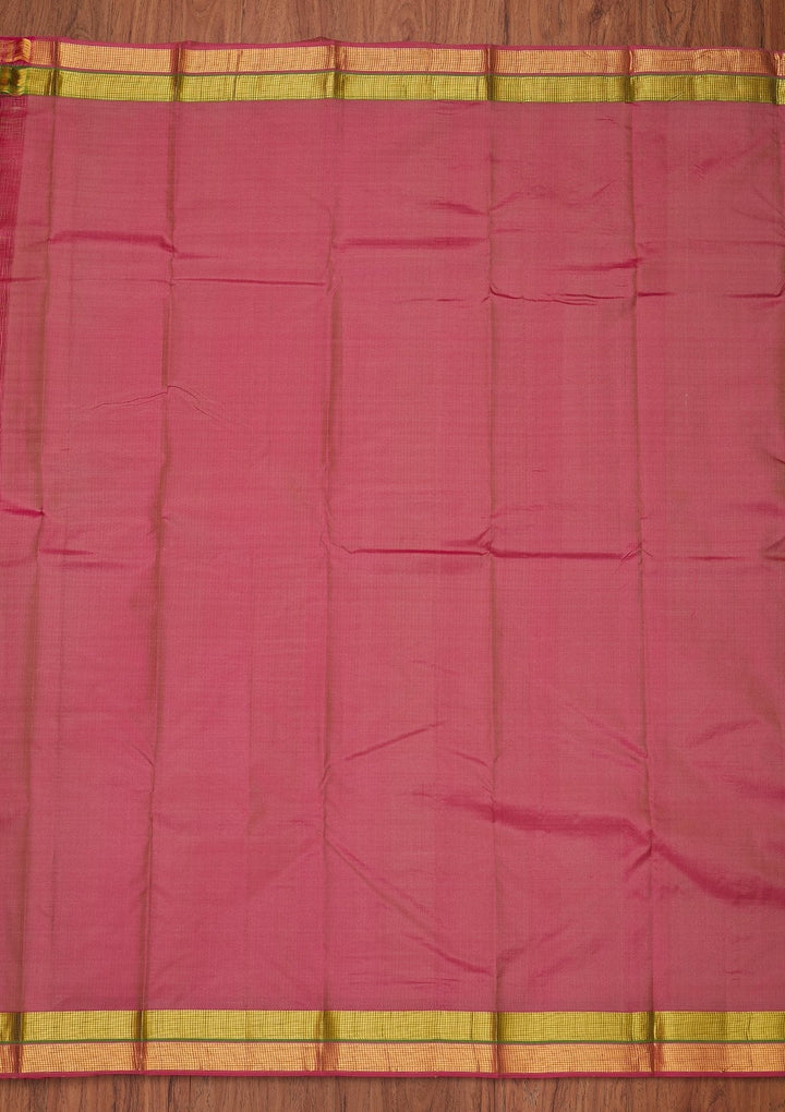Beige Zariwork Pure Silk Designer Unstitched Saree - Koskii