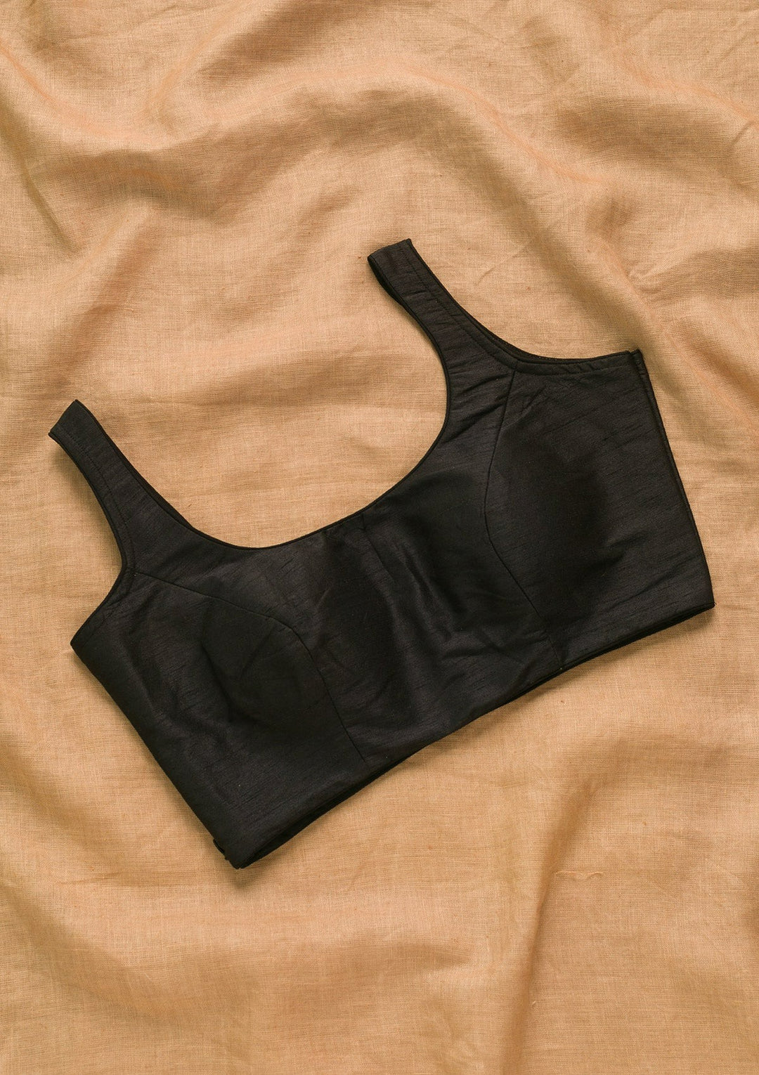 Black Raw Silk Blouse-Koskii