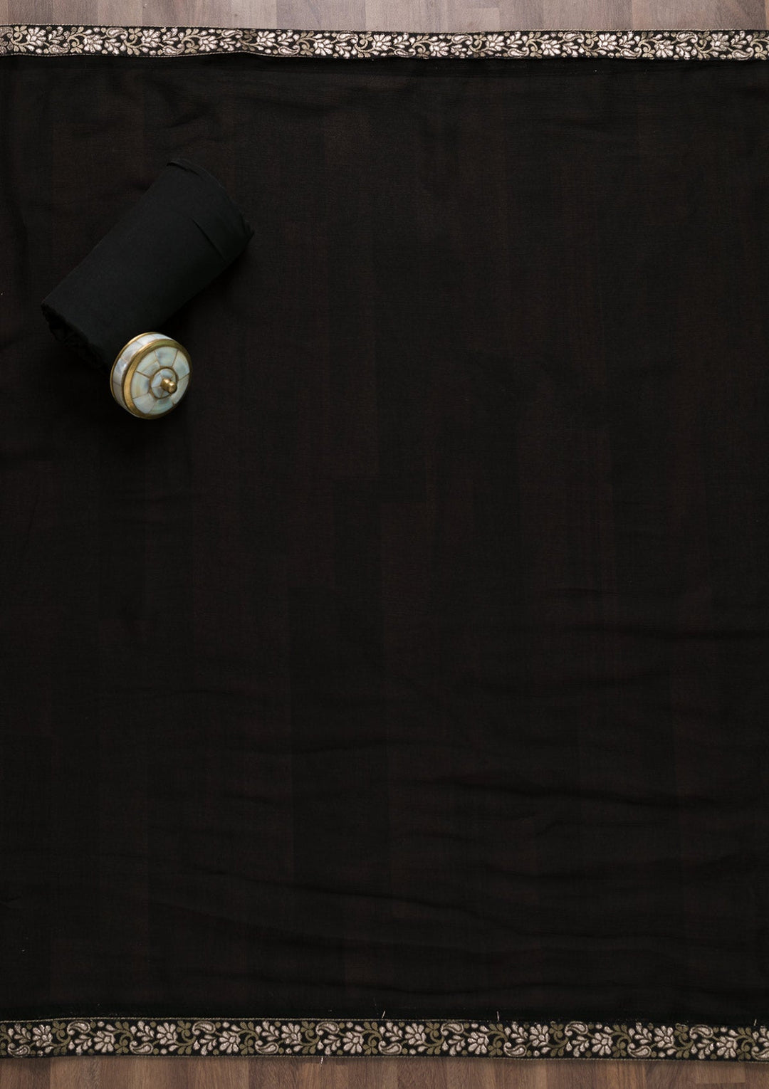 Black Sequins Georgette Unstitched Salwar Suit-Koskii