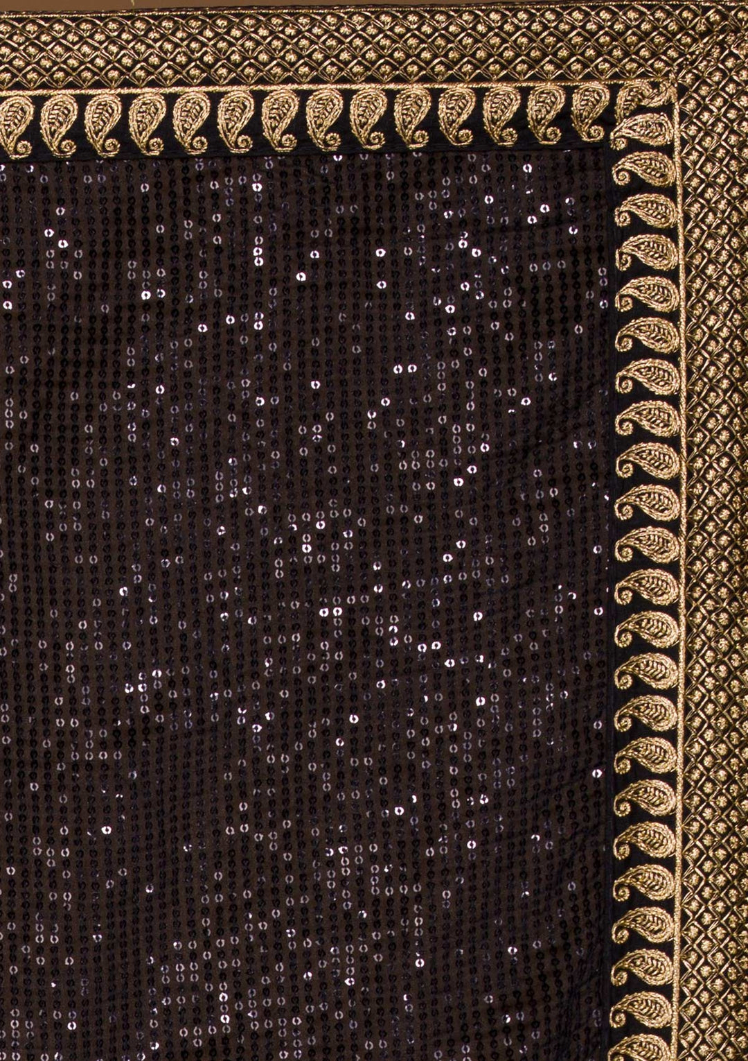 Black Sequins Georgette Saree-Koskii