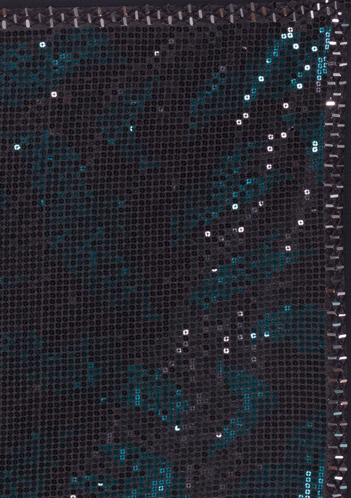 Black Sequins Georgette Saree-Koskii