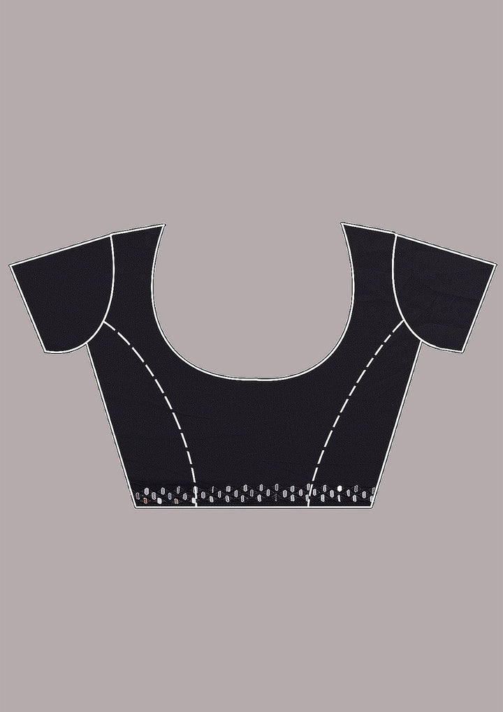 Black Sequins Georgette Saree-Koskii