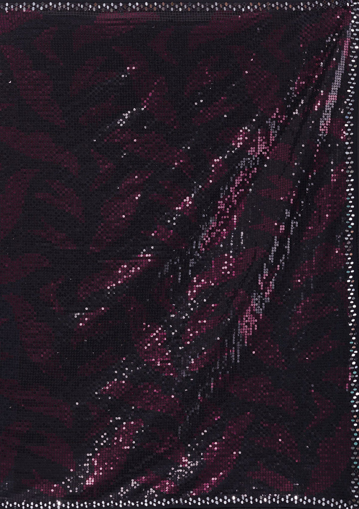 Black Sequins Georgette Saree-Koskii