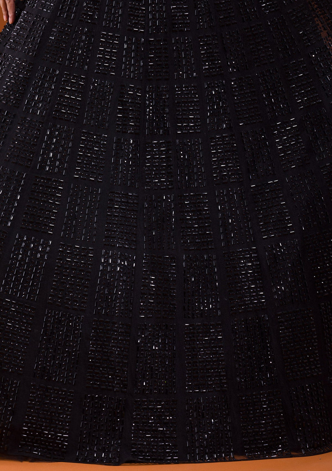 Black Stonework Net Designer Gown-Koskii
