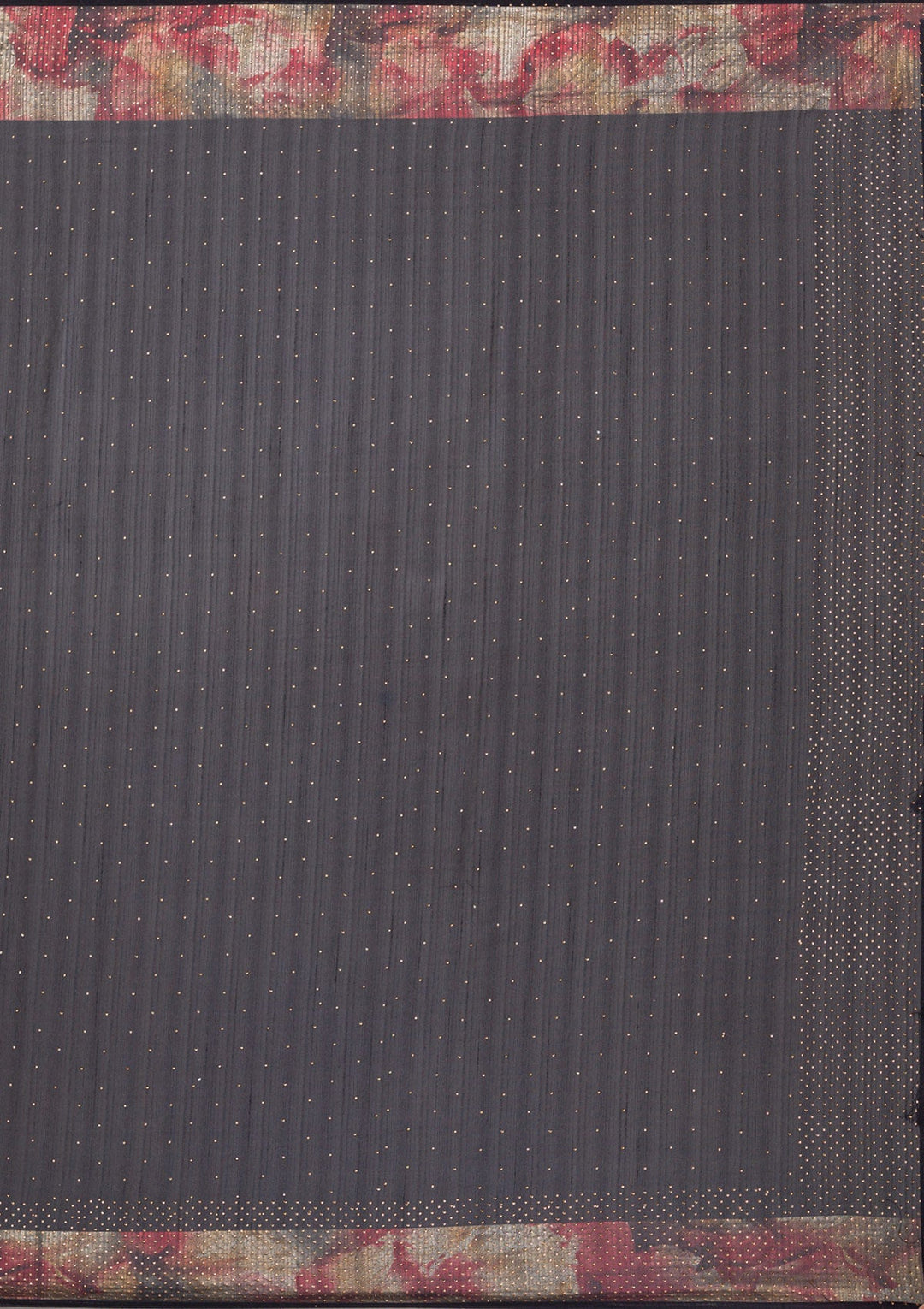 Black Stonework Raw Silk Saree-Koskii