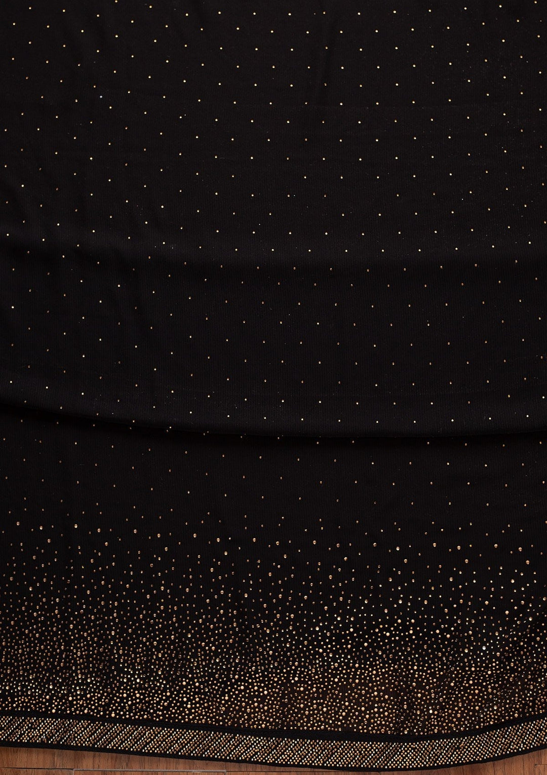 Black Swarovski Georgette Designer Unstitched Salwar Suit - koskii