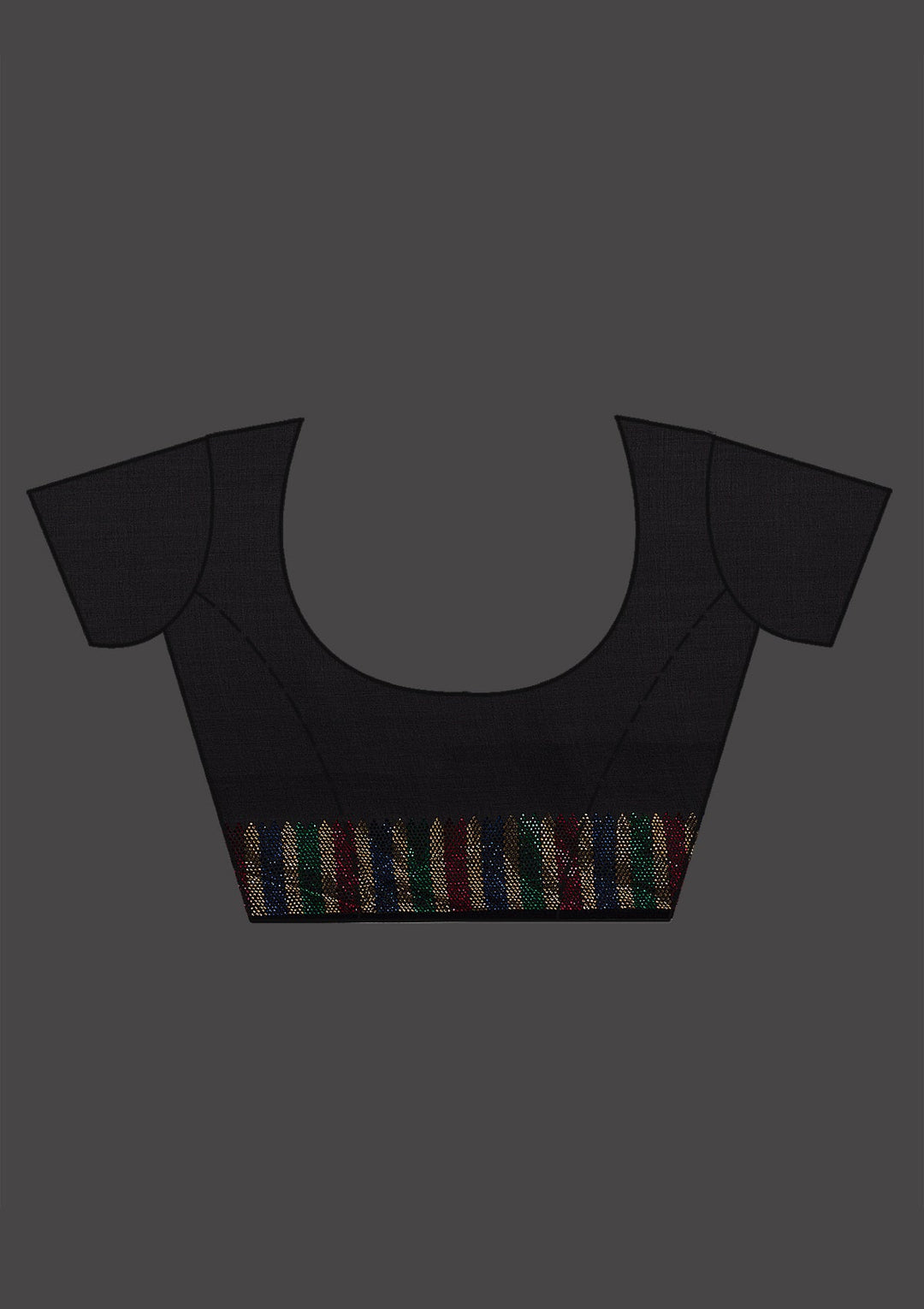 Black Swarovski Satin Saree-Koskii