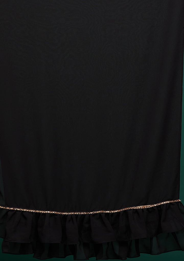 Black Threadwork Georgette Designer Salwar Suit - Koskii