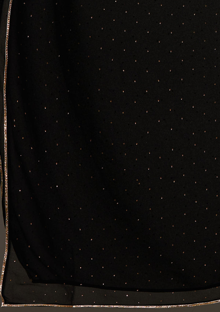 Black Threadwork Georgette Salwar Suit-Koskii