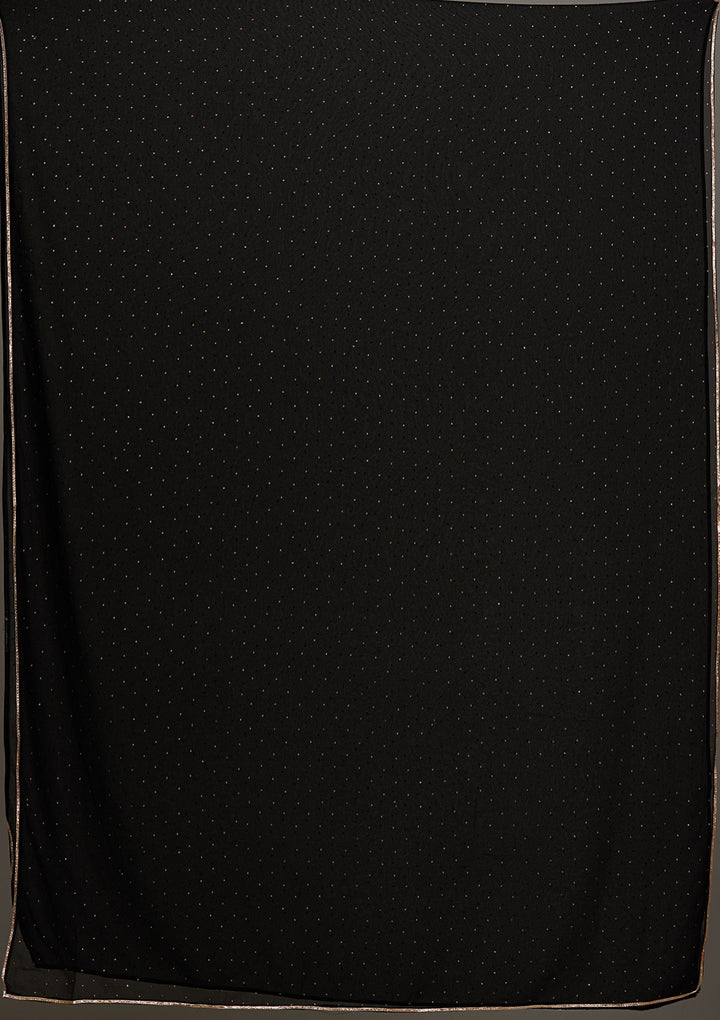Black Threadwork Georgette Salwar Suit-Koskii