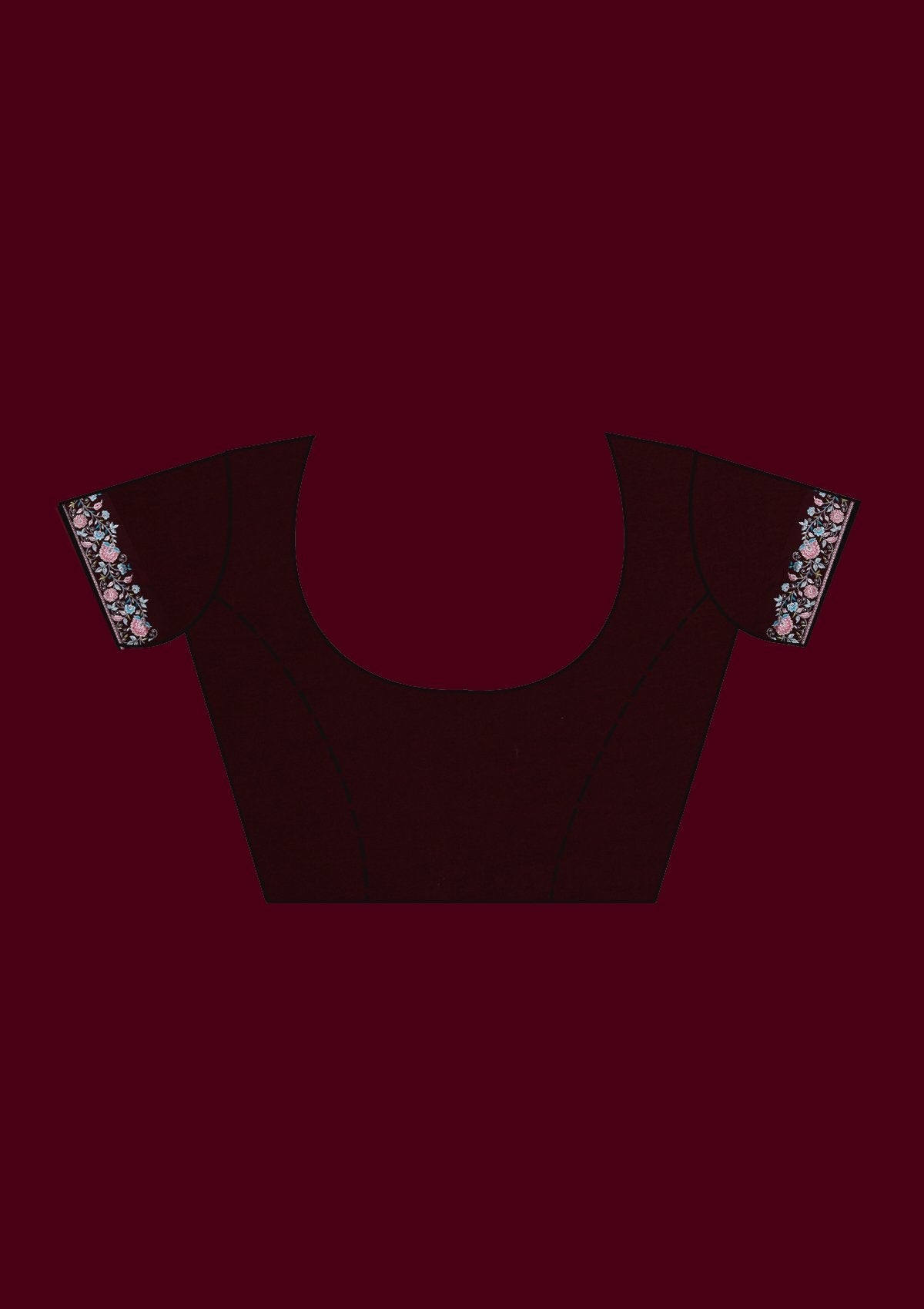 Black Threadwork Georgette Designer Saree - Koskii