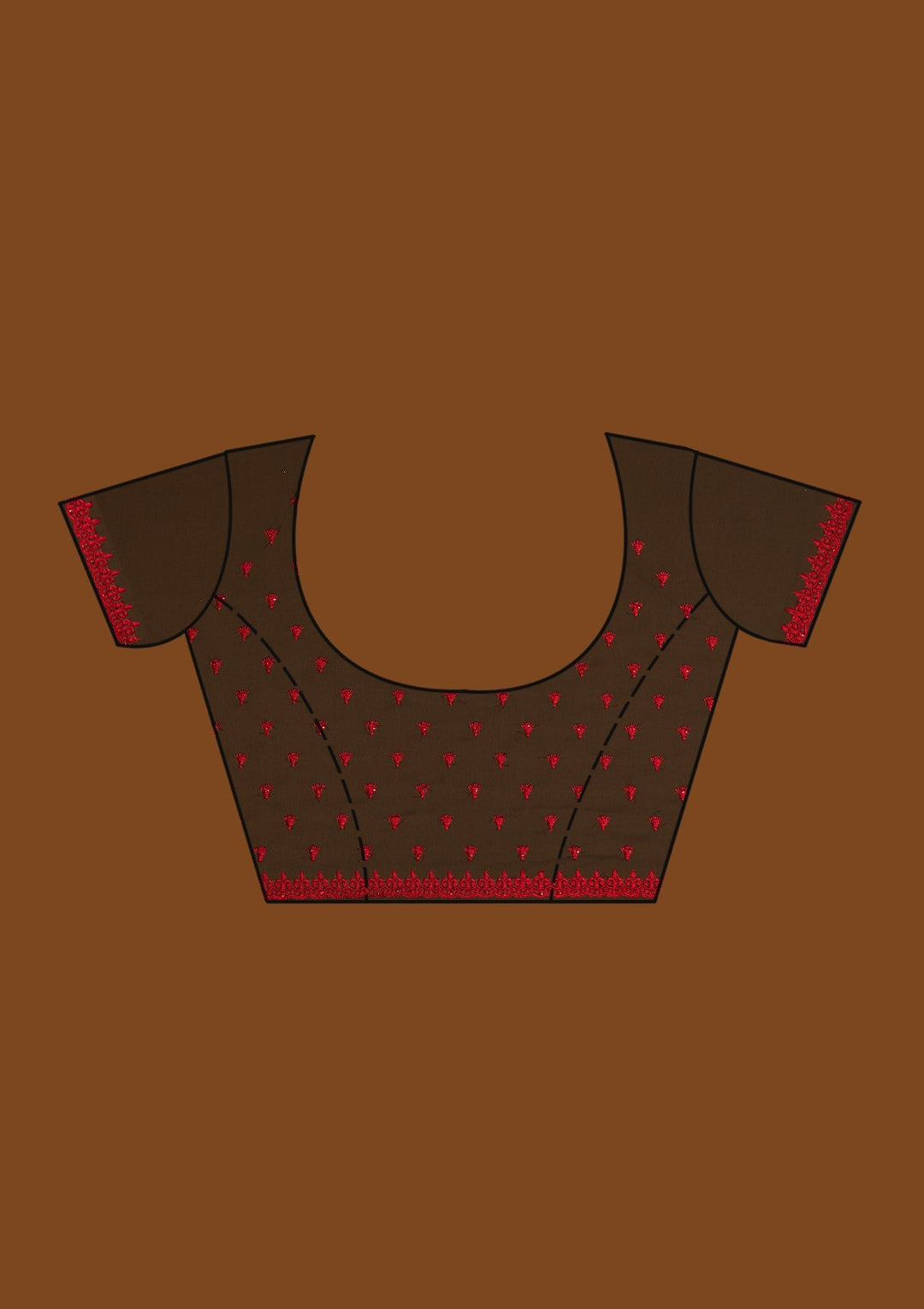 Black Threadwork Georgette Designer Saree - Koskii