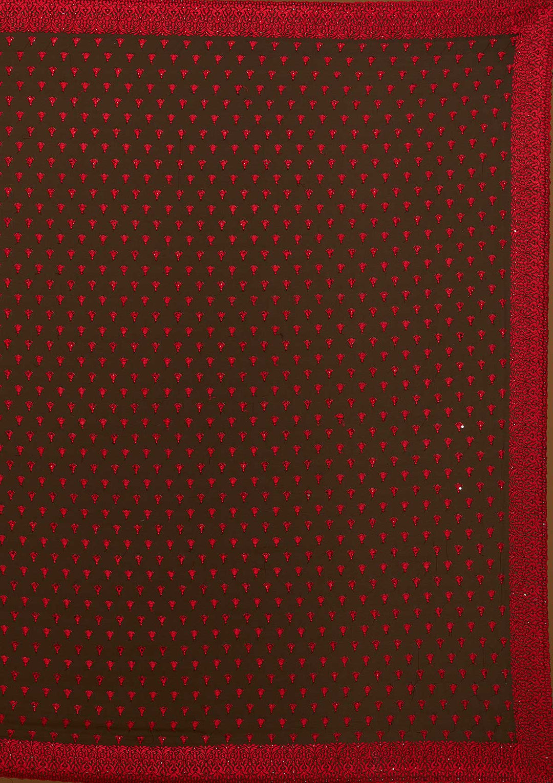 Black Threadwork Georgette Designer Saree - Koskii