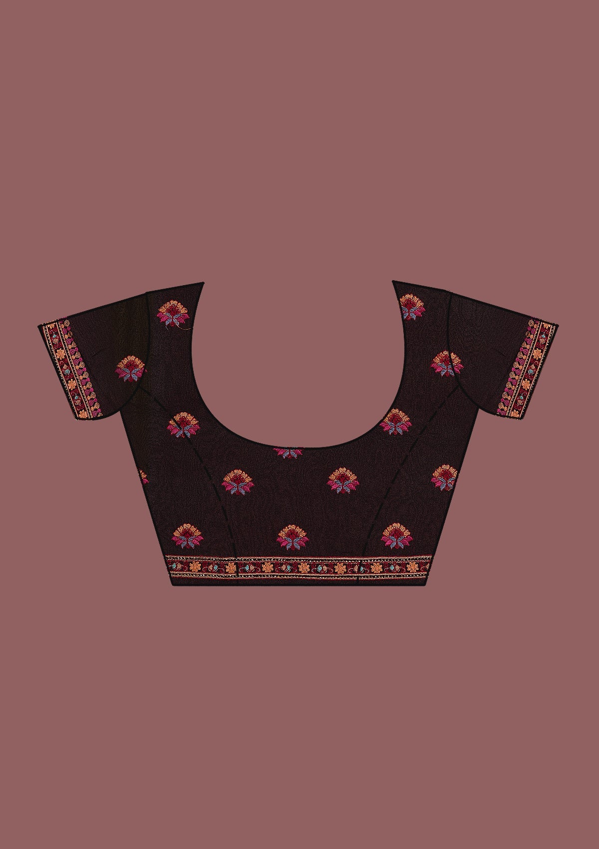 Black Threadwork Georgette Saree-Koskii
