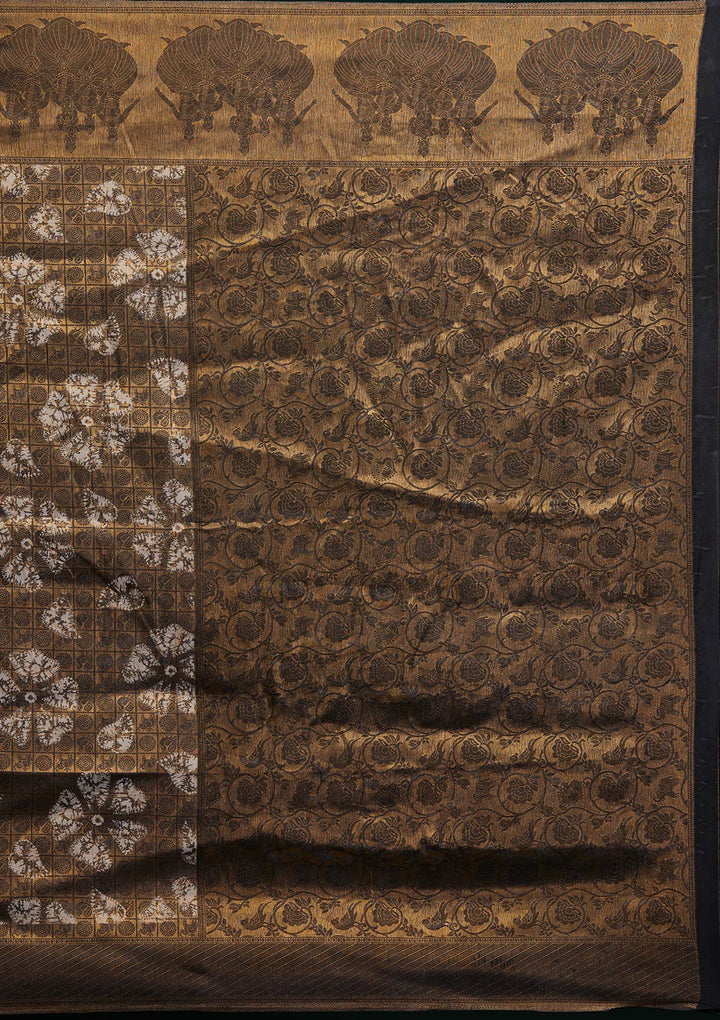Black Zariwork Art Silk Designer Saree - Koskii