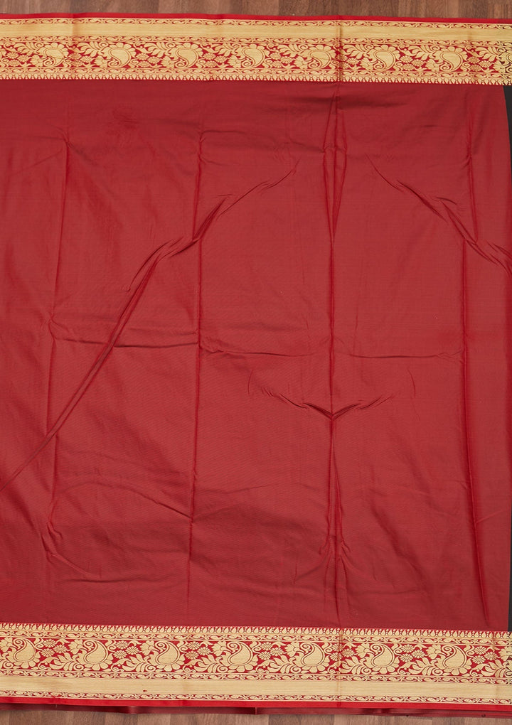 Black Zariwork Art Silk Designer Saree - Koskii