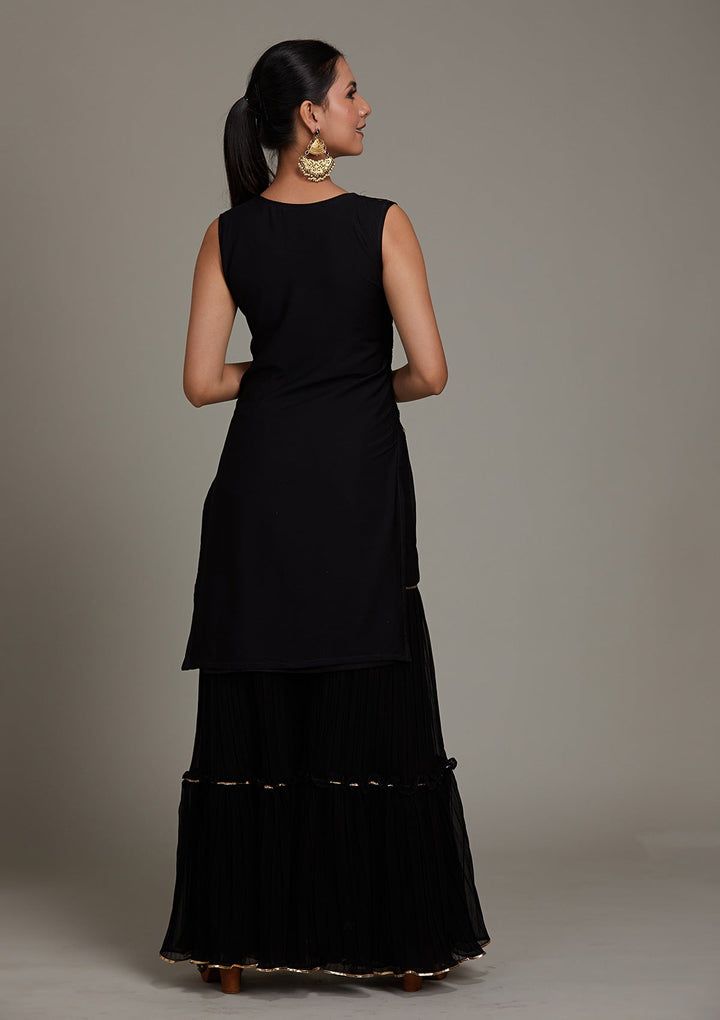 Black Zariwork Georgette Salwar Suit-Koskii