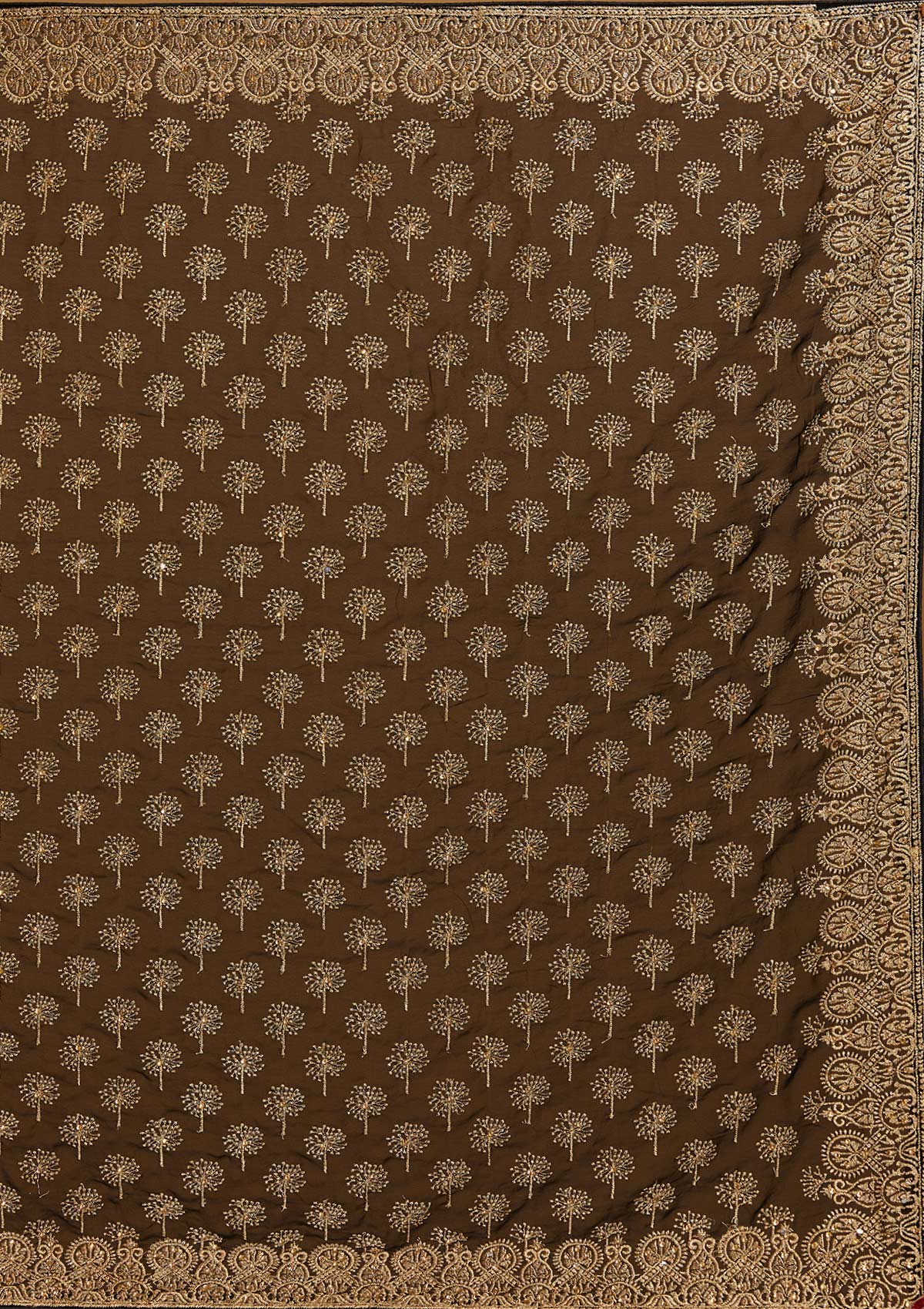 Black Zariwork Georgette Designer Saree - Koskii