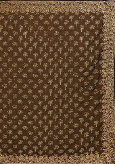 Black Zariwork Georgette Designer Saree - Koskii
