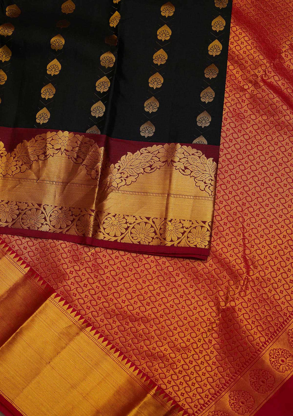 Black Zariwork Pure Silk Designer Saree - Koskii