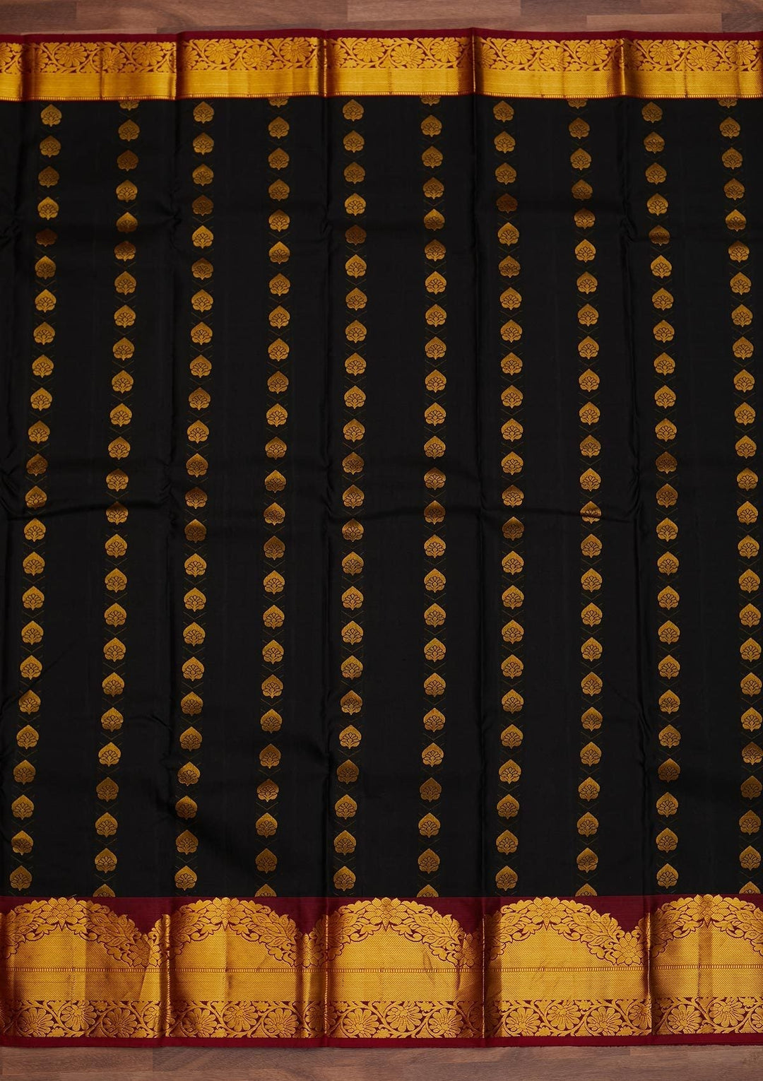 Black Zariwork Pure Silk Designer Saree - Koskii