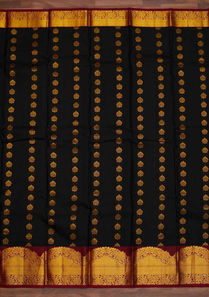 Black Zariwork Pure Silk Designer Saree - Koskii