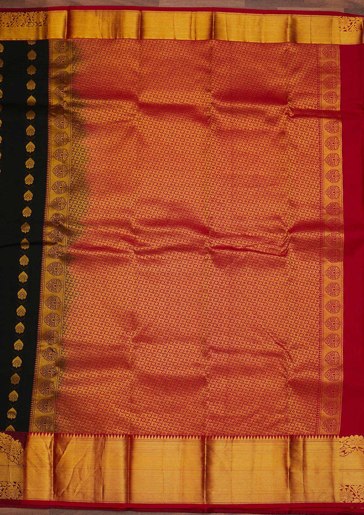 Black Zariwork Pure Silk Designer Saree - Koskii