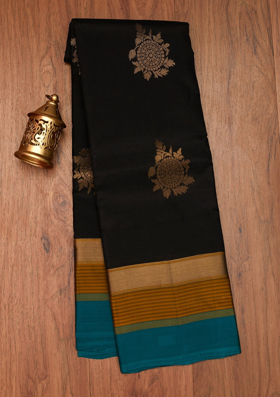 Black Zariwork Pure Silk Saree- Koskii
