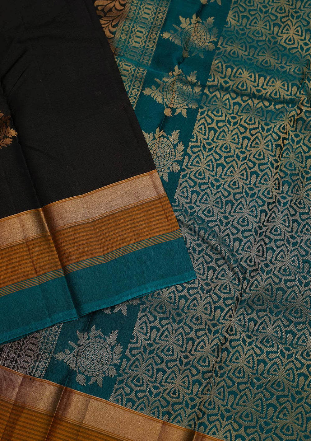 Black Zariwork Pure Silk Saree - Koskii
