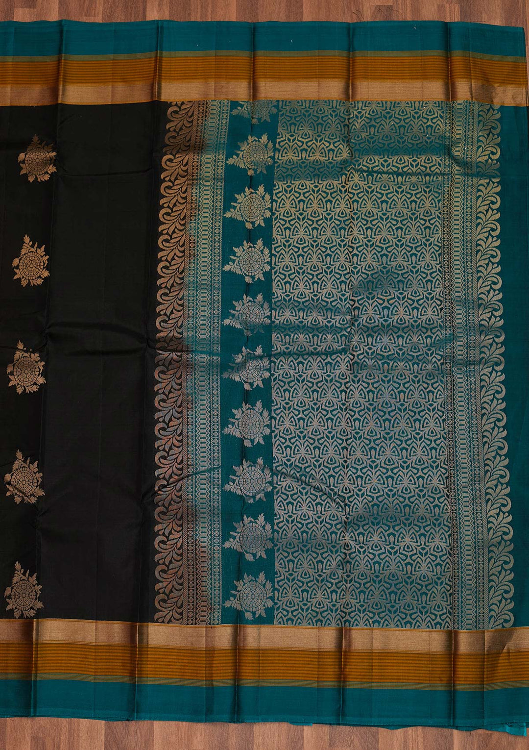 Black Zariwork Pure Silk Saree - Koskii
