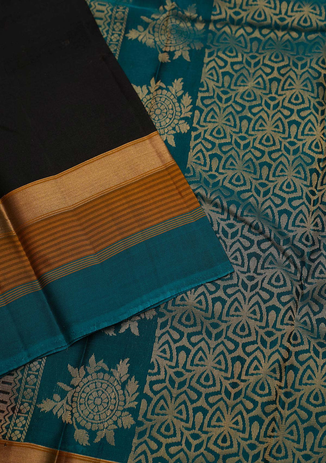 Black Zariwork Pure Silk Saree - Koskii