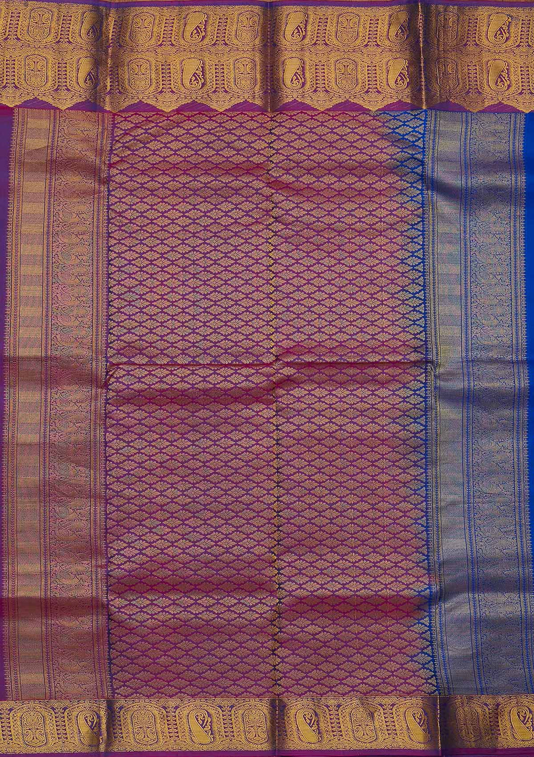 Blue Zariwork Pure Silk Designer Saree - koskii