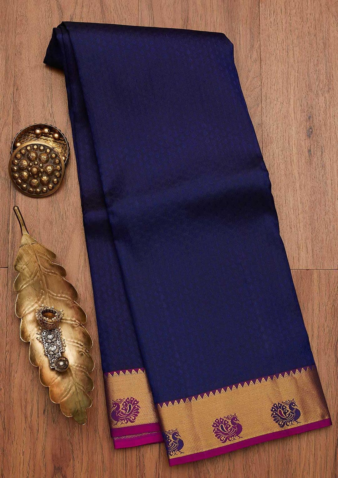 Blue Zariwork Pure Silk Designer Saree - koskii