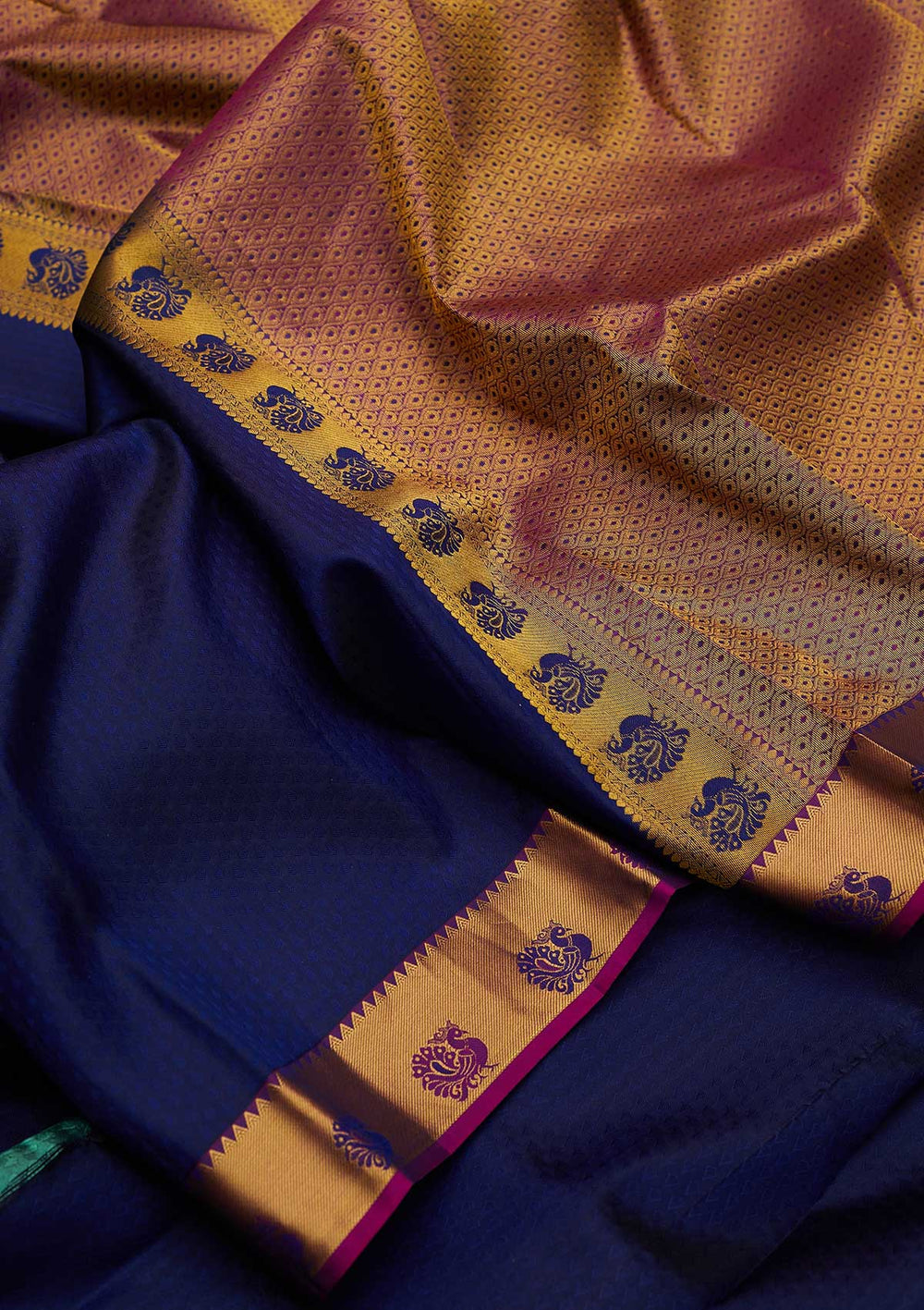 Blue Zariwork Pure Silk Designer Saree - koskii