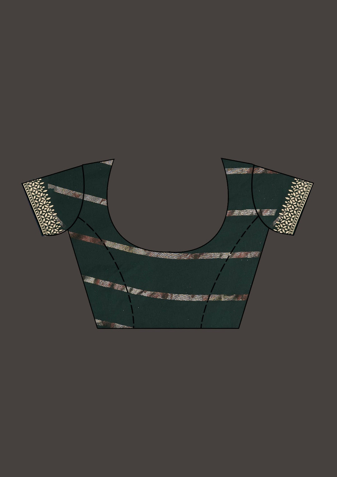 Bottle Green Gotapatti Shimmer Saree - Koskii