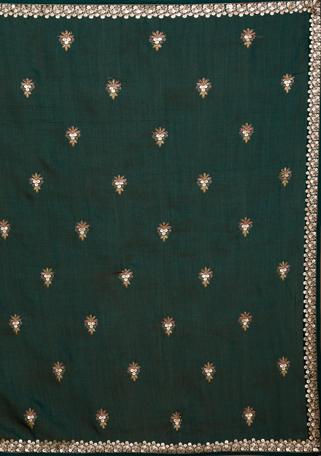 Bottle Green Sequins Georgette Designer Lehenga-Koskii