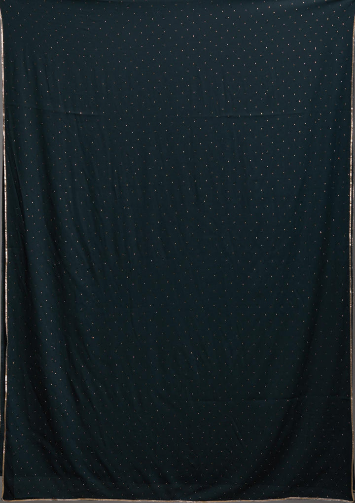 Bottle Green Sequins Semi Crepe Designer Salwar Suit-Koskii