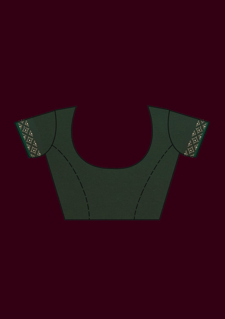 Bottle Green Sequins Georgette Saree - Koskii