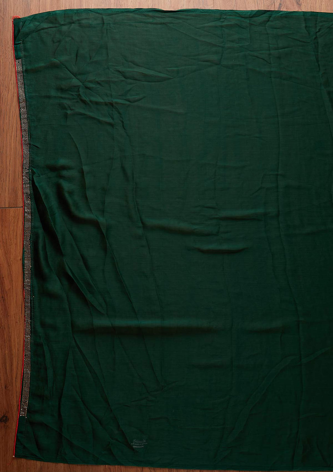 Bottle Green Swarovski Art Silk Designer Saree - koskii